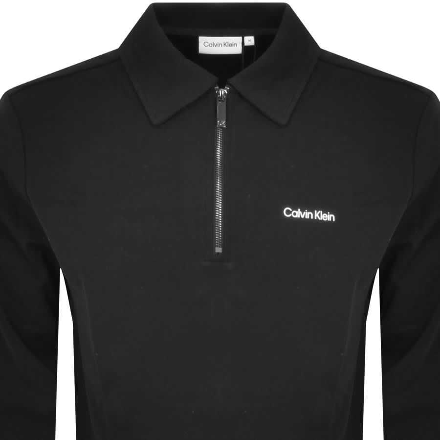 Calvin Klein Half Zip Sweatshirt Black Mainline Menswear United