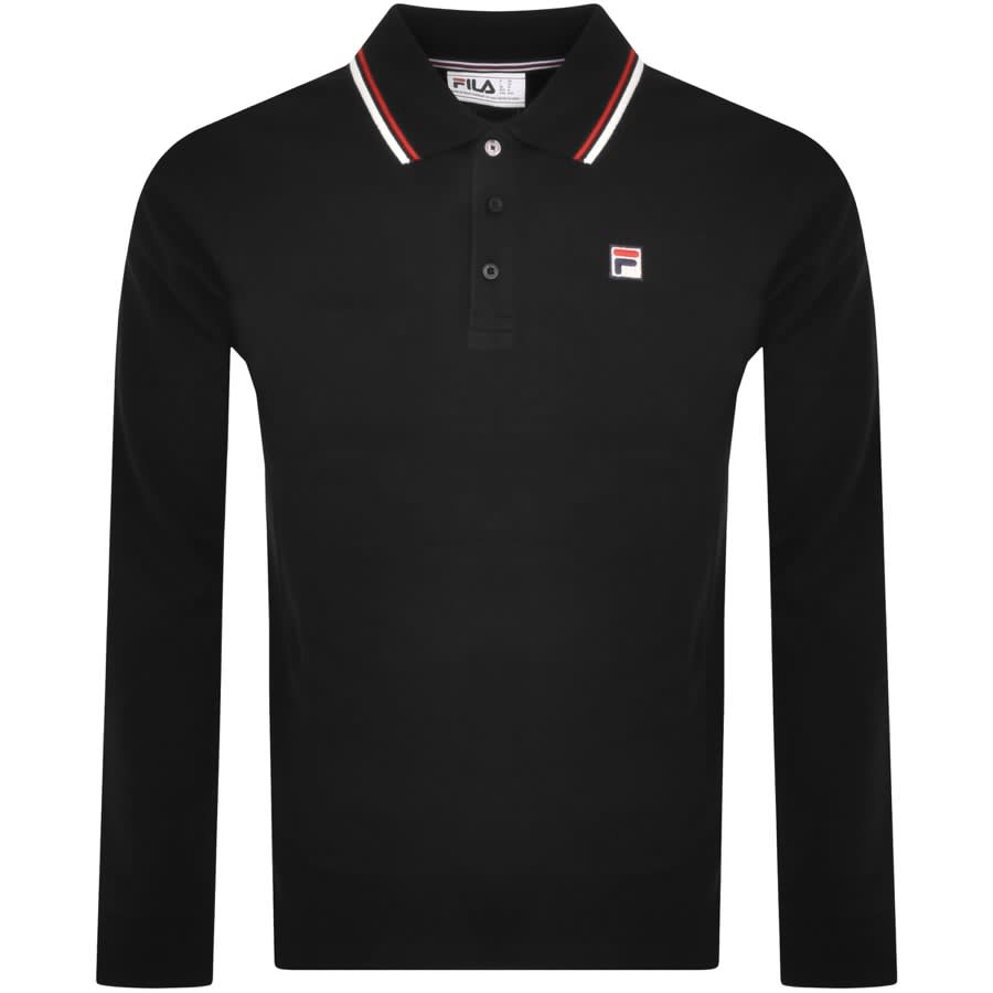 falskhed Mission Tanke Fila Vintage Monte Long Sleeve Polo T Shirt Black | Mainline Menswear  United States