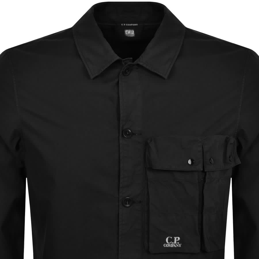 CP Company Gabardine Utility Overshirt Black | Mainline Menswear
