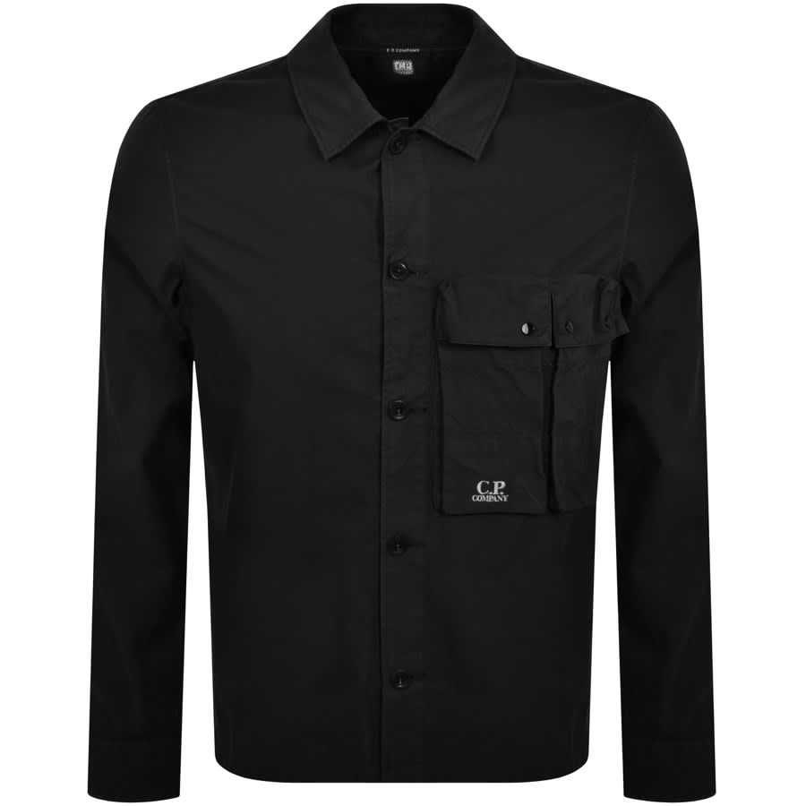 CP Company Gabardine Utility Overshirt Black | Mainline Menswear