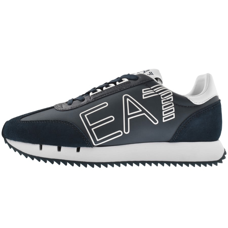 EA7 Emporio Armani Logo Trainers Navy | Mainline Menswear