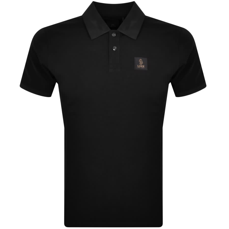 Luke 1977 Laos Patch Polo T Shirt Black Mainline Menswear Ireland