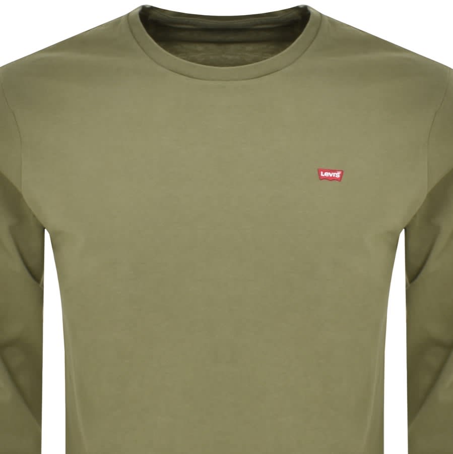 Levi's logo color block chest stripe tipped sweatshirt in green