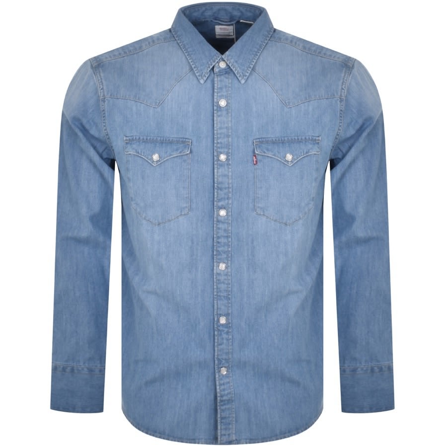 Levis Barstow Denim Long Sleeve Shirt Blue | Mainline Menswear