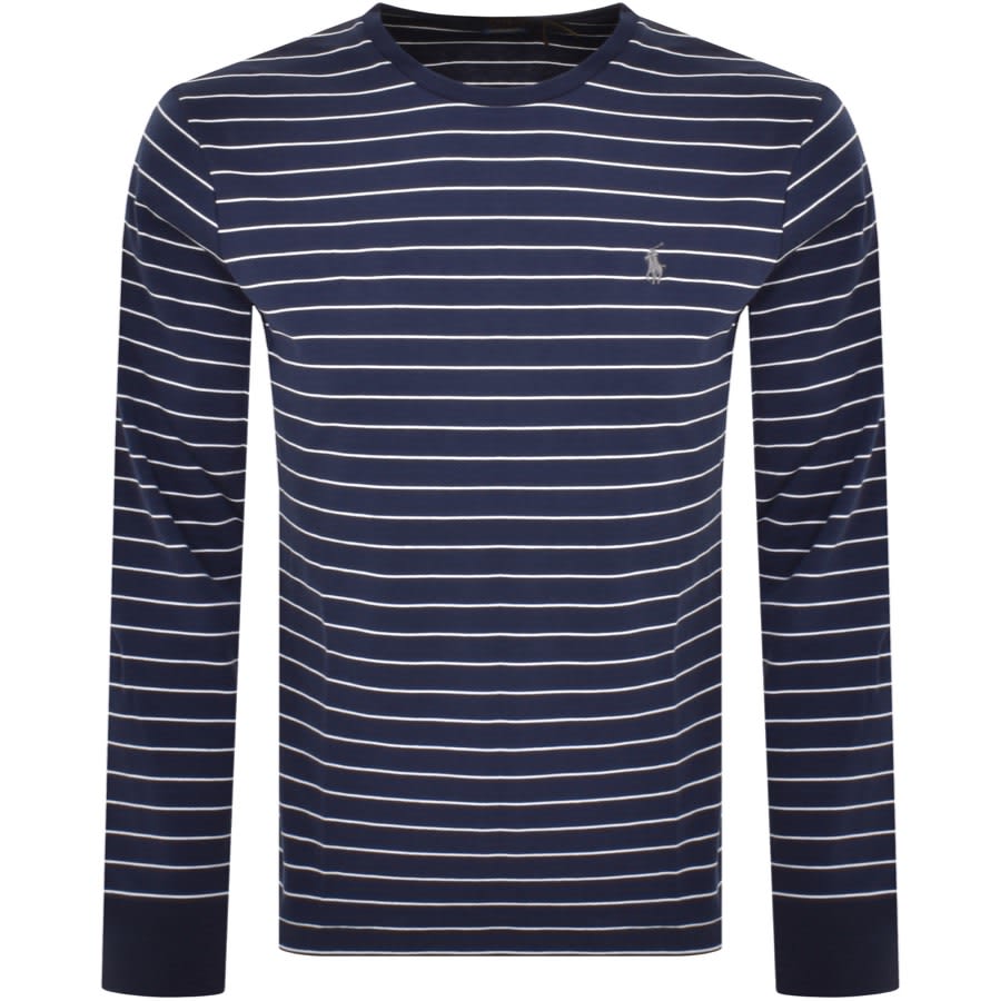 Ralph Lauren Stripe Long Sleeve T Shirt Navy