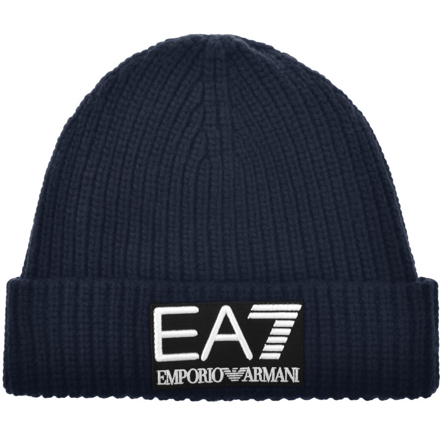 EA7 Emporio Armani Knit Beanie Hat Navy | Mainline Menswear