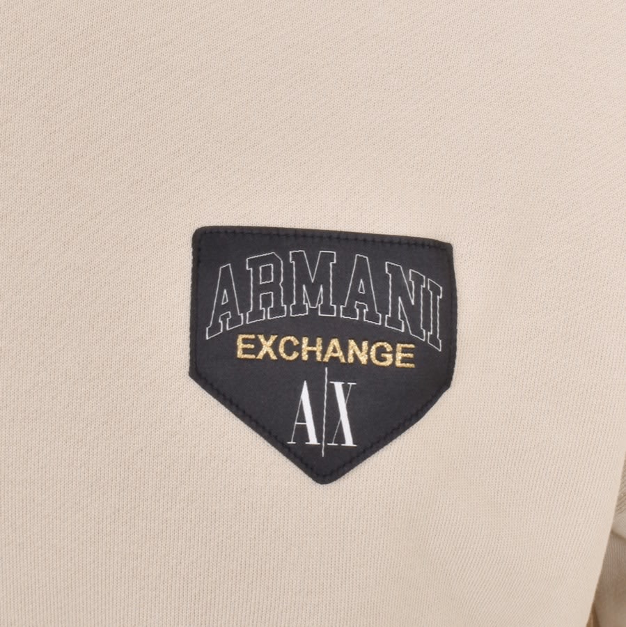 Armani Exchange Logo Hoodie Beige Mainline Menswear