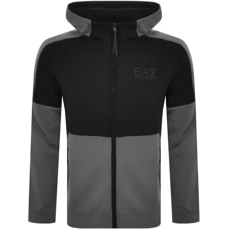 Græder kompromis Drik EA7 Emporio Armani Full Zip Logo Hoodie Grey | Mainline Menswear United  States