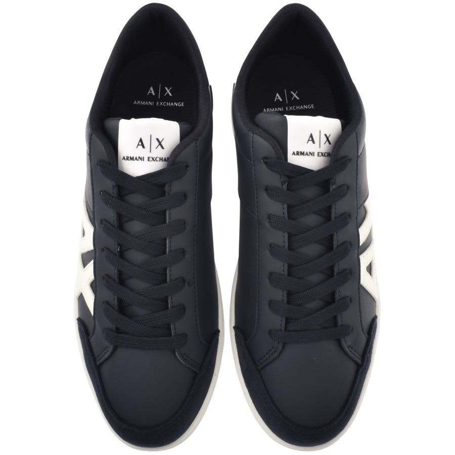 Armani Exchange Logo Trainers Navy Mainline Menswear Canada