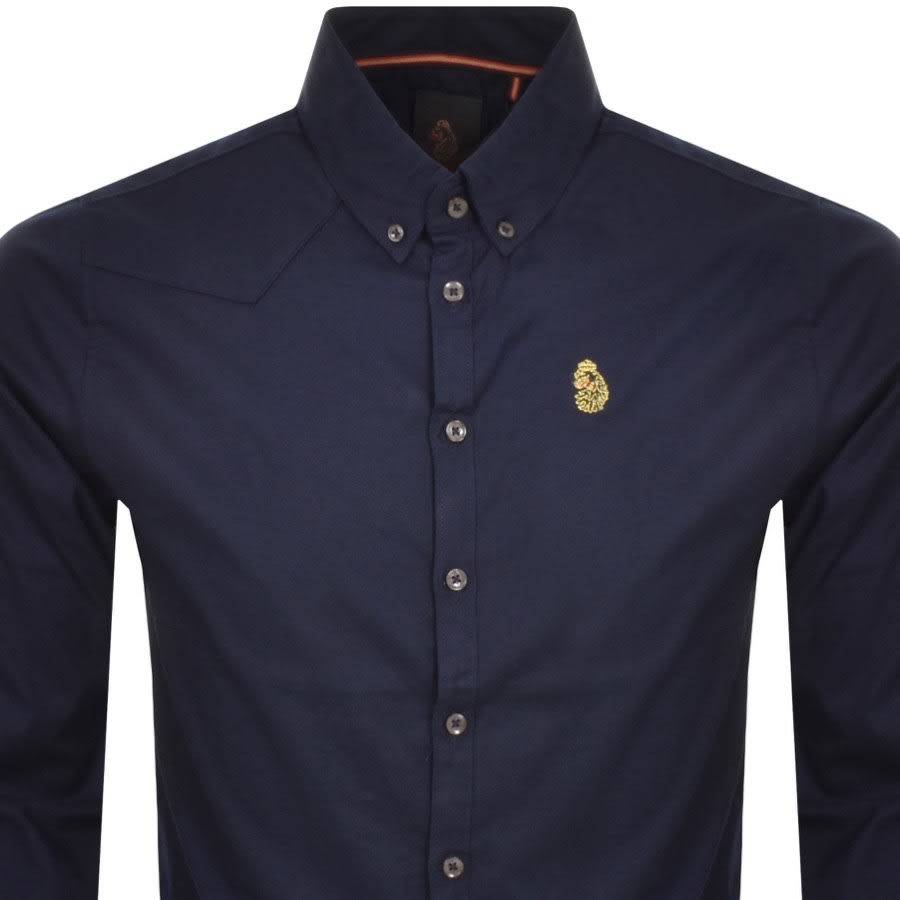 Luke 1977 Long Sleeve Oxford Shirt Navy Mainline Menswear