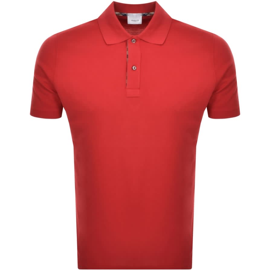 Aquascutum Pique Polo T Shirt Red Mainline Menswear