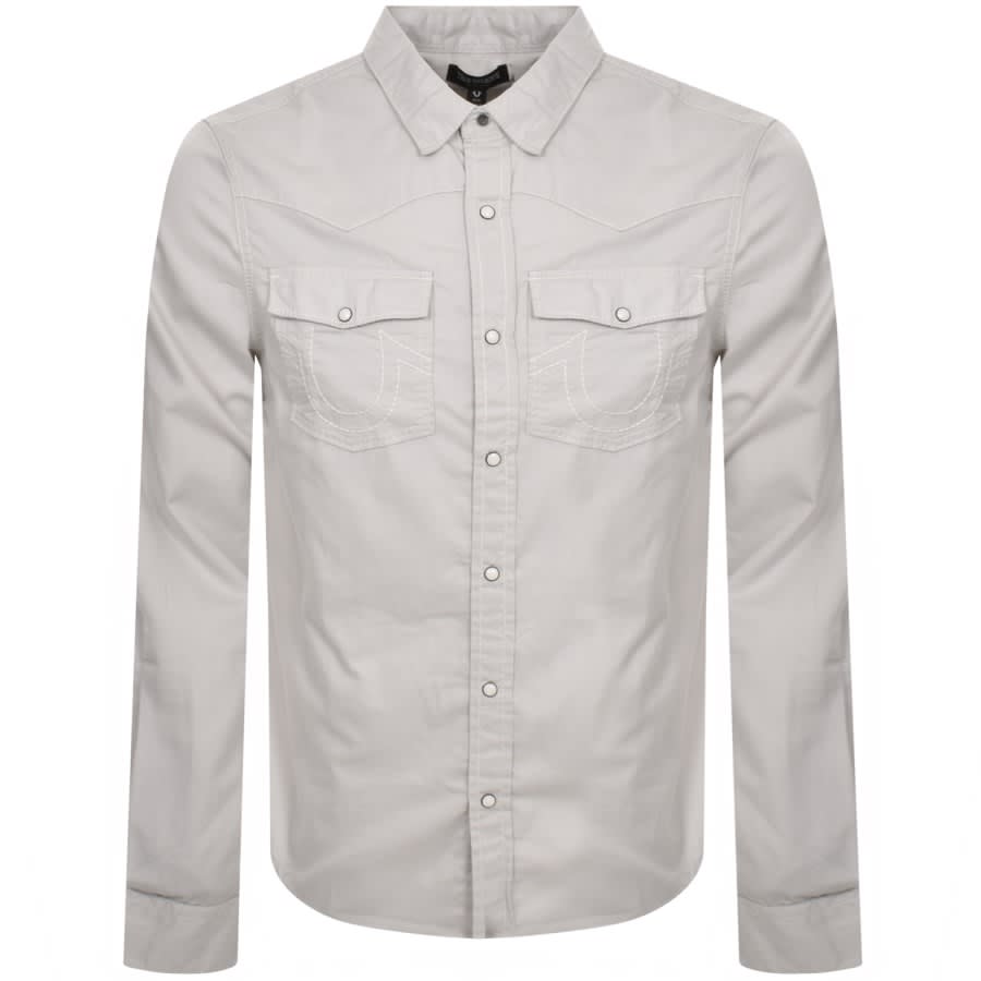 True Religion Big T Western Shirt Grey | Mainline Menswear