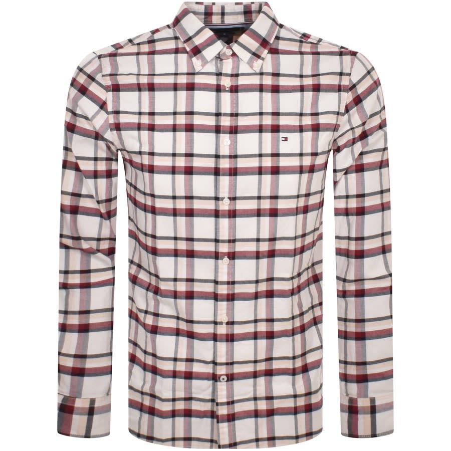 Tommy Hilfiger Shirt - Global Stripe Check Shirt - Red/White