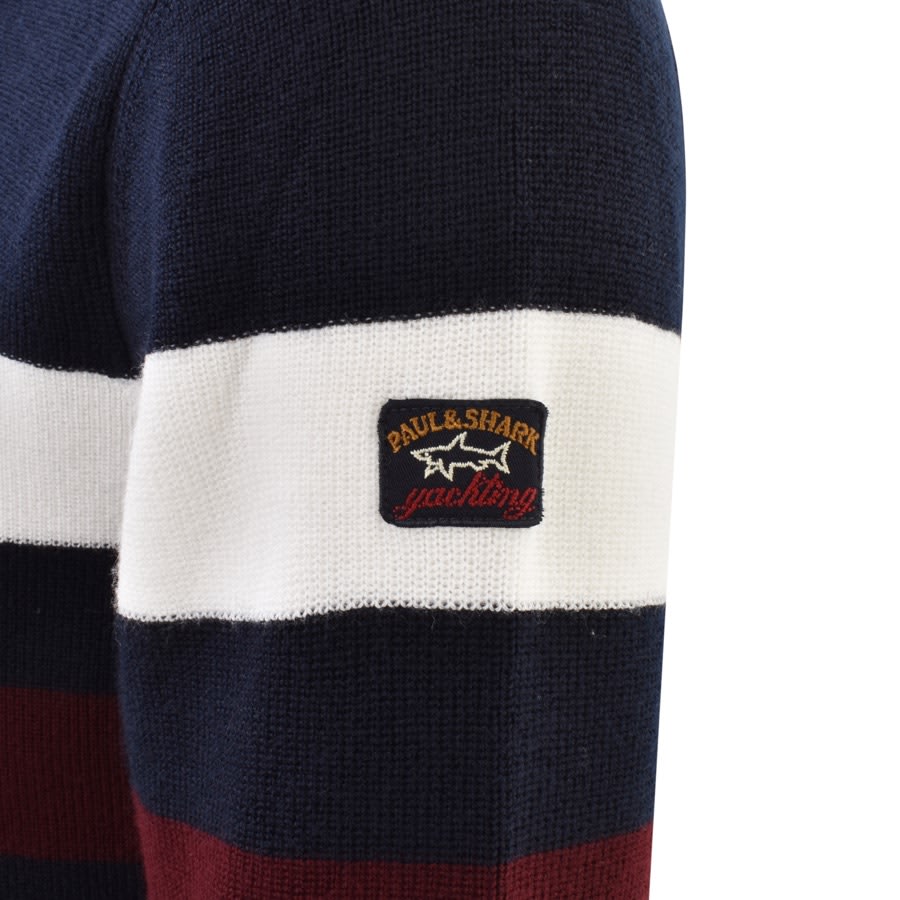 Paul And Shark Logo Knit Jumper Navy Mainline Menswear Canada