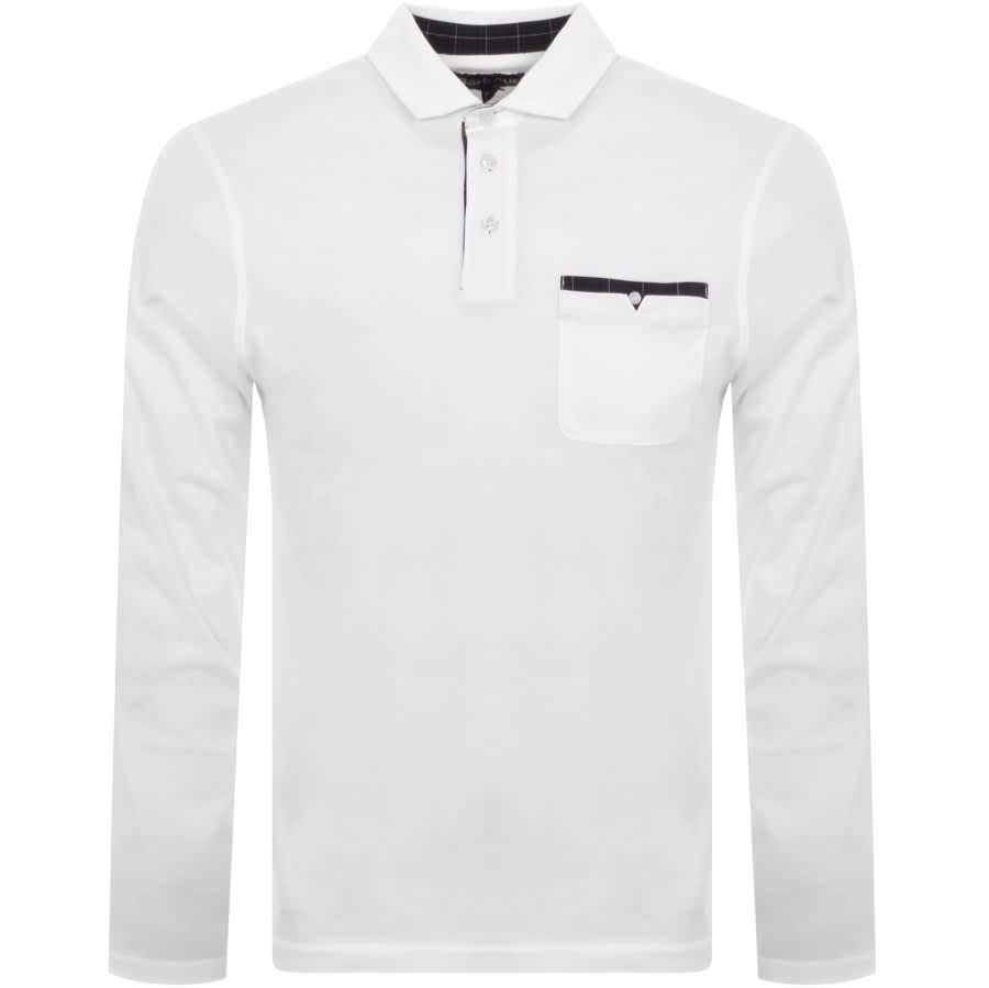 Barbour Corspatch Long Sleeve Polo White | Mainline Menswear