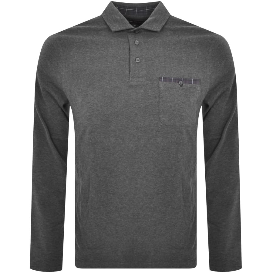 Barbour Corspatch Long Sleeve Polo Grey | Mainline Menswear