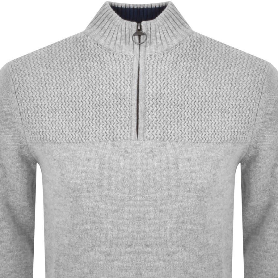 Barbour Half Zip Knit Jumper Grey Mainline Menswear Ireland