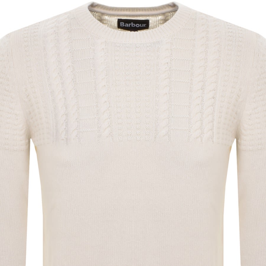 Barbour cable knit jumper mens clearance