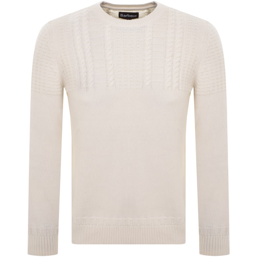 Barbour Knit Jumper White | Mainline Menswear