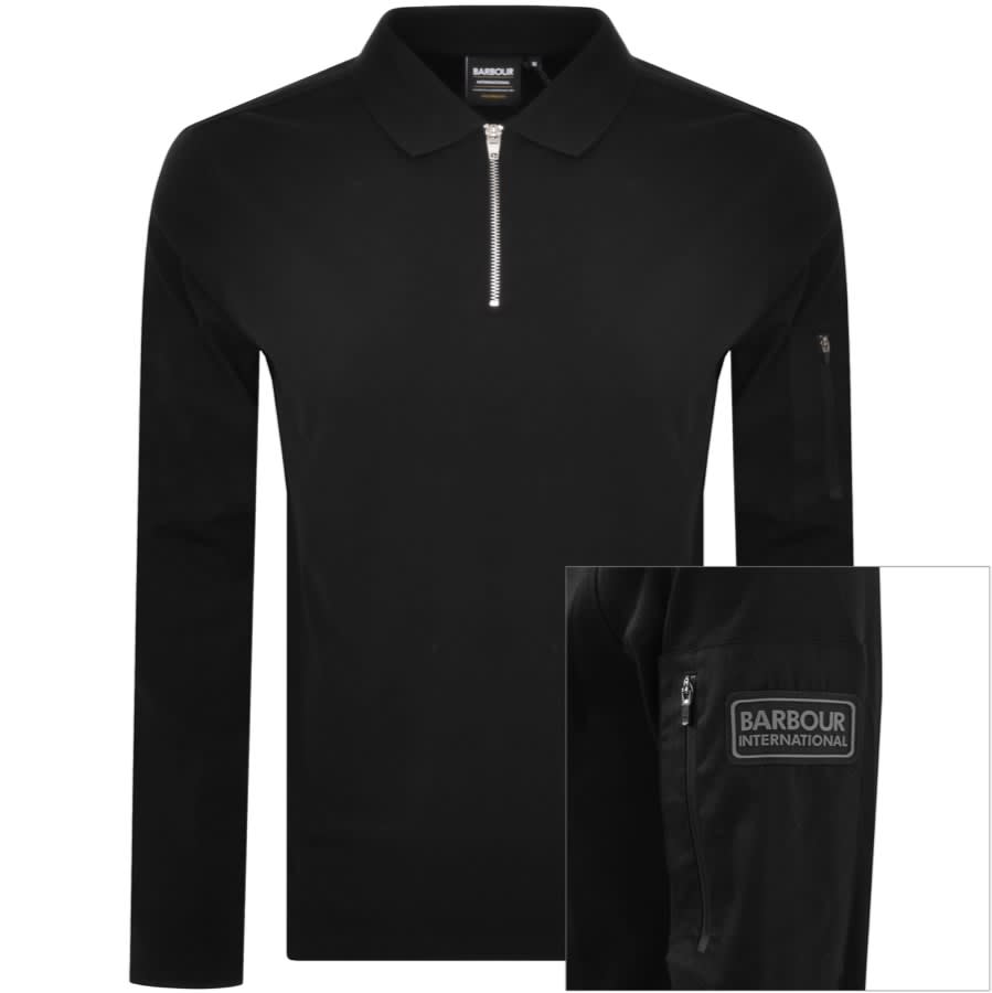 Barbour International Polo T Shirt Black
