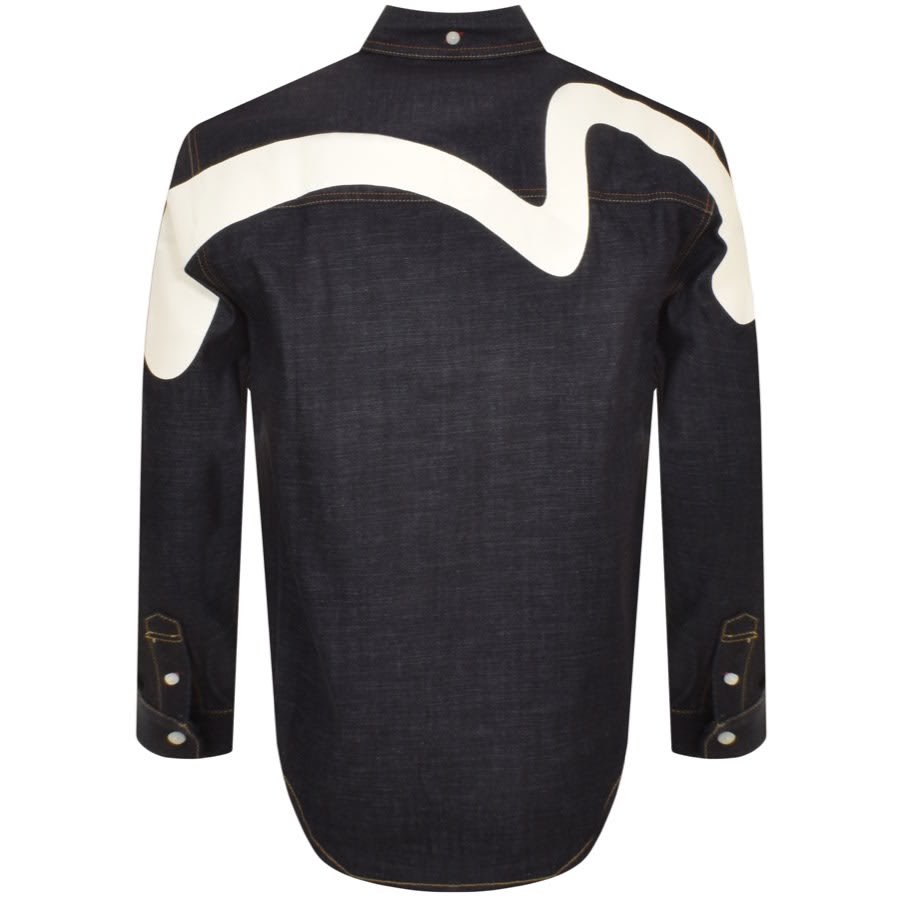 Evisu Long Sleeve Denim Shirt Navy | Mainline Menswear United States