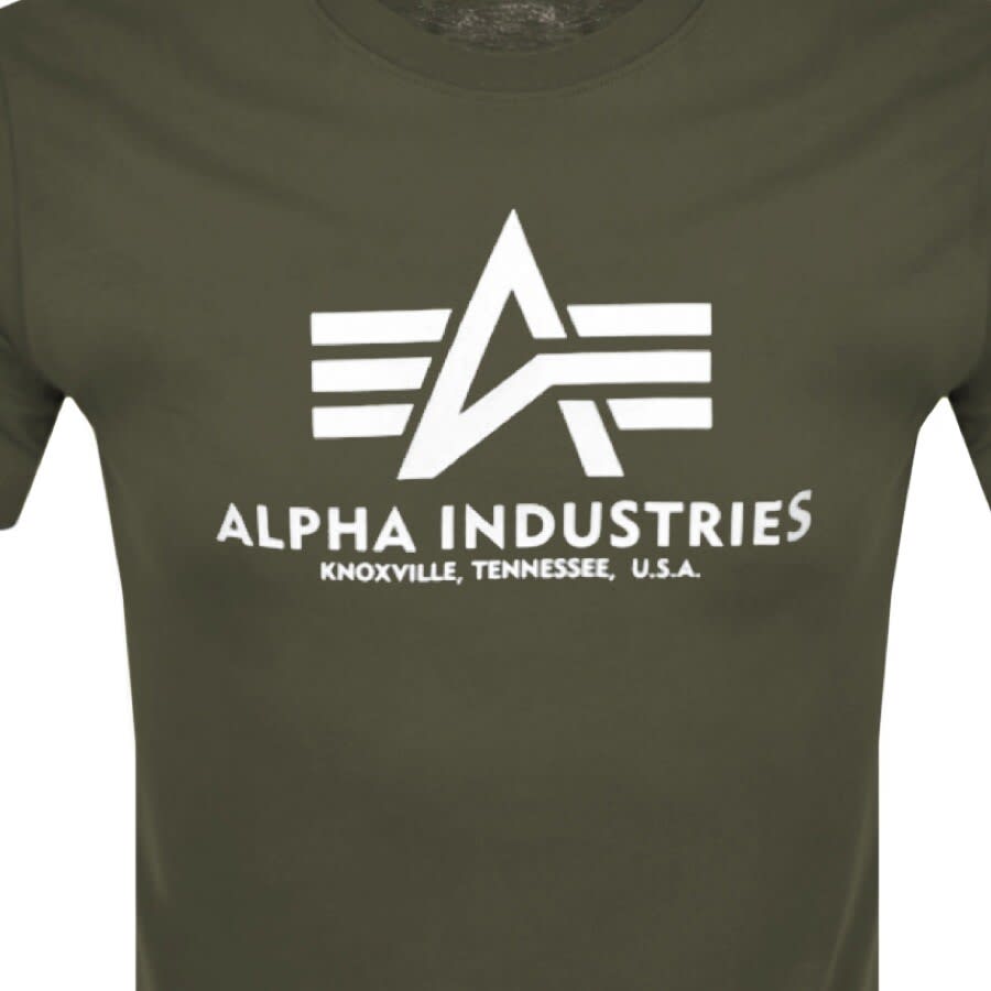 Alpha Industries Basic Logo T Shirt United Green | Menswear Mainline States