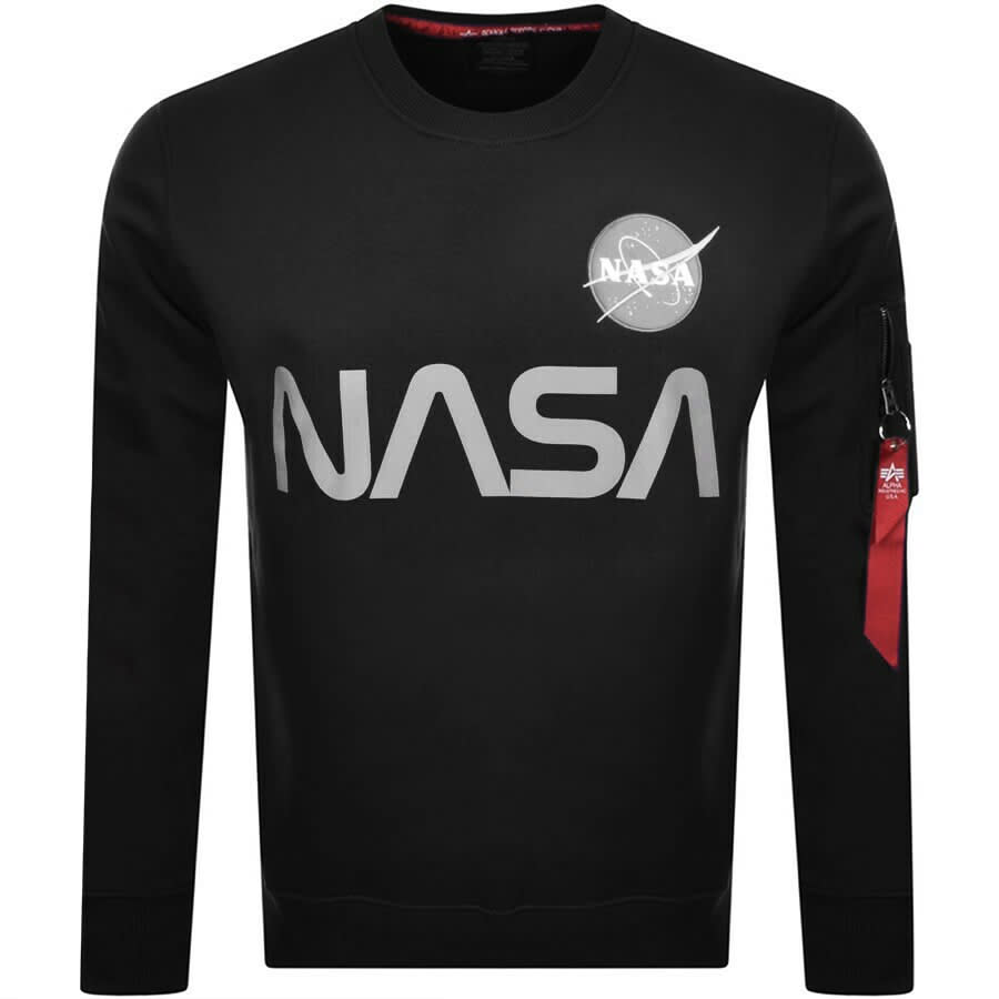 Reflective Nasa Sweatshirt Alpha Black Mainline States Industries | United Menswear