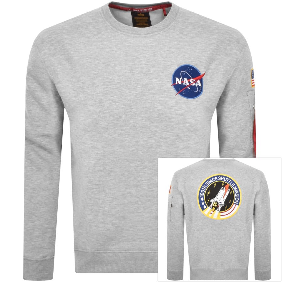 Alpha Industries Space Shuttle Sweatshirt Grey | Mainline Menswear Canada
