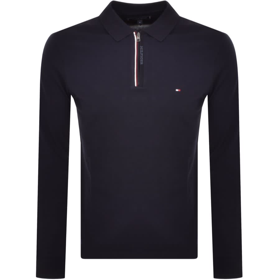 Tommy Hilfiger Long Sleeve Polo T Shirt Navy | Mainline Menswear