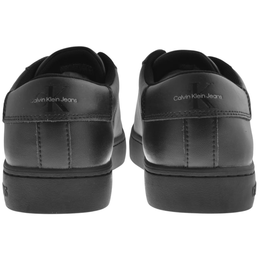Calvin klein hot sale black leather trainers