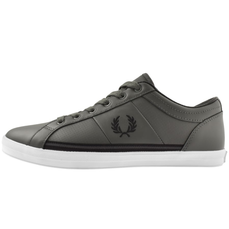 Fred Perry Baseline Leather Trainers Green | Mainline Menswear