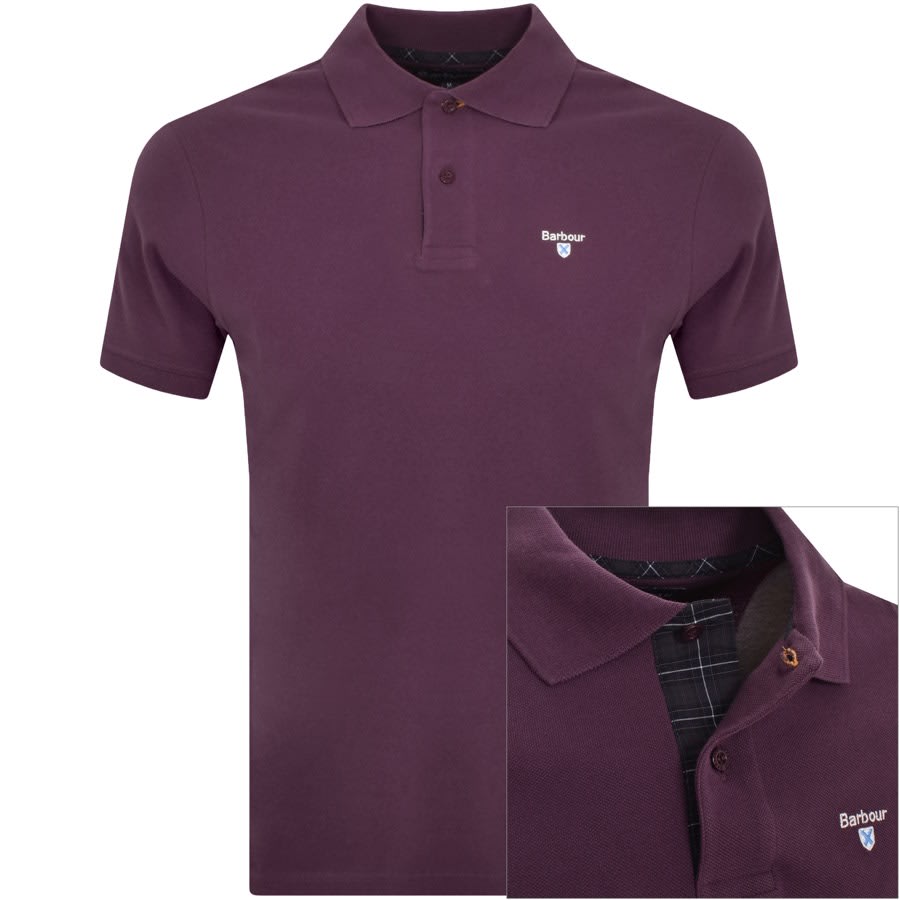 Barbour Pique Polo T Shirt Purple Mainline Menswear