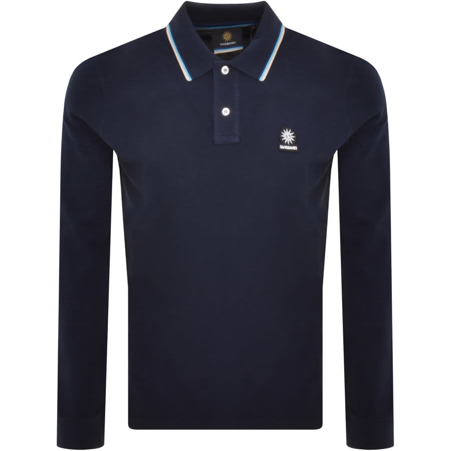 Sandbanks Long Sleeved Polo T Shirt Navy | Mainline Menswear