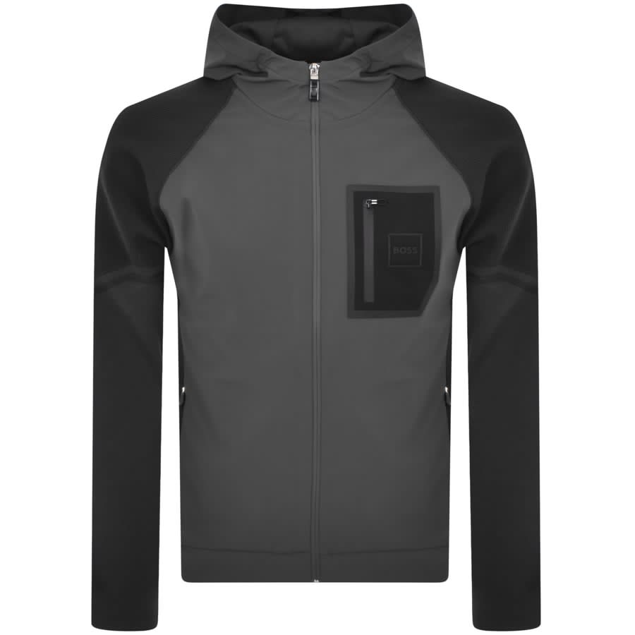 Hugo boss hooded jumper clearance