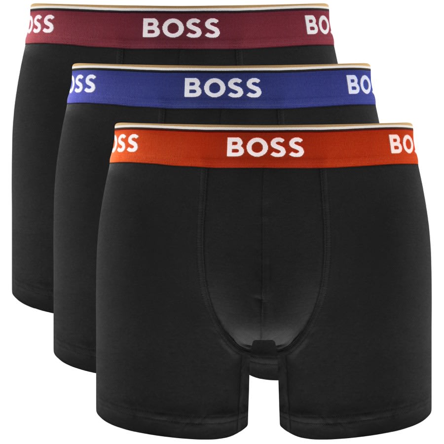 BOSS Underwear Triple Pack Power Boxers Black | Mainline Menswear ...