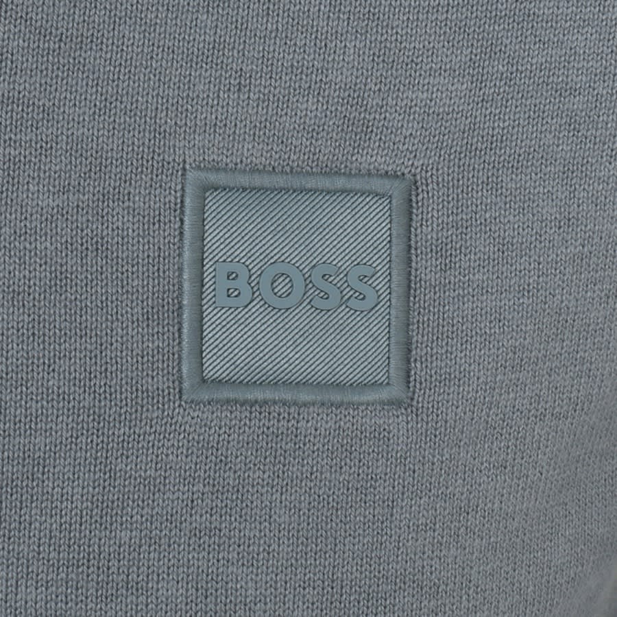 BOSS Kanobix Half Zip Knit Jumper Blue | Mainline Menswear