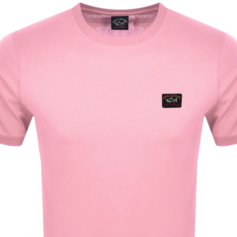 Paul And Shark Short Sleeved Logo T Shirt Pink