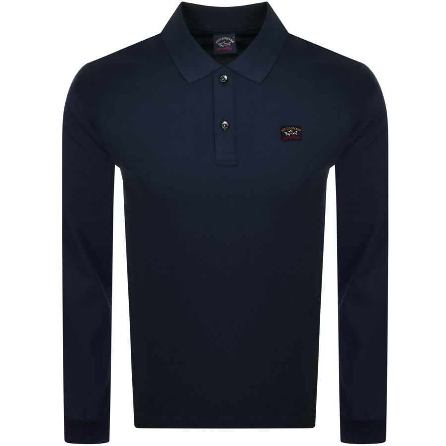Paul And Shark Long Sleeved Polo T Shirt Navy | Mainline Menswear ...