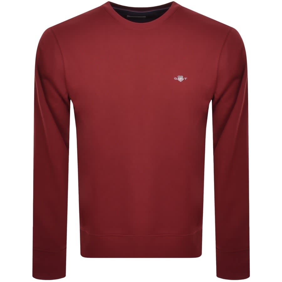 Gant Regular Shield Crew Neck Sweatshirt Red | Mainline Menswear