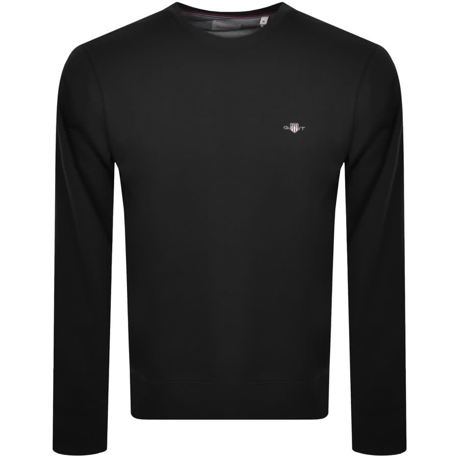 Gant Regular Shield Crew Neck Sweatshirt Black | Mainline Menswear