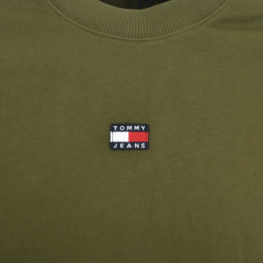 Tommy Jeans Badge Sweatshirt Green Mainline Menswear United States