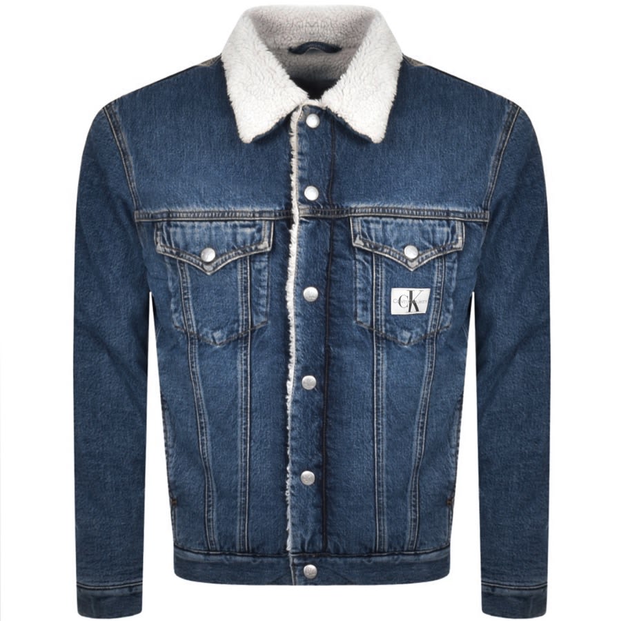 Calvin Klein Jeans Denim Sherpa Jacket Blue | Mainline Menswear