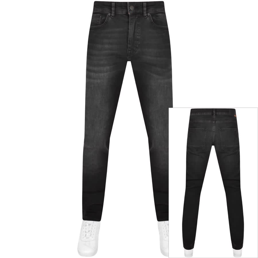 BOSS Delaware Slim Fit Jeans Black | Mainline Menswear