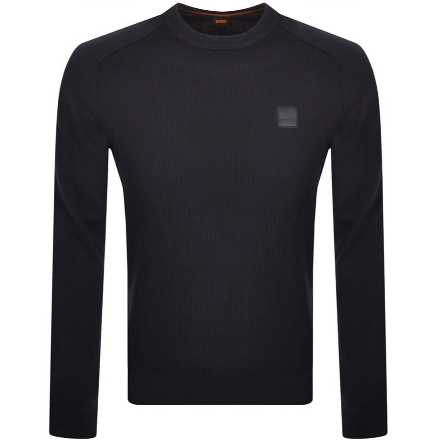 BOSS Kesom Knit Jumper Navy Mainline Menswear United States