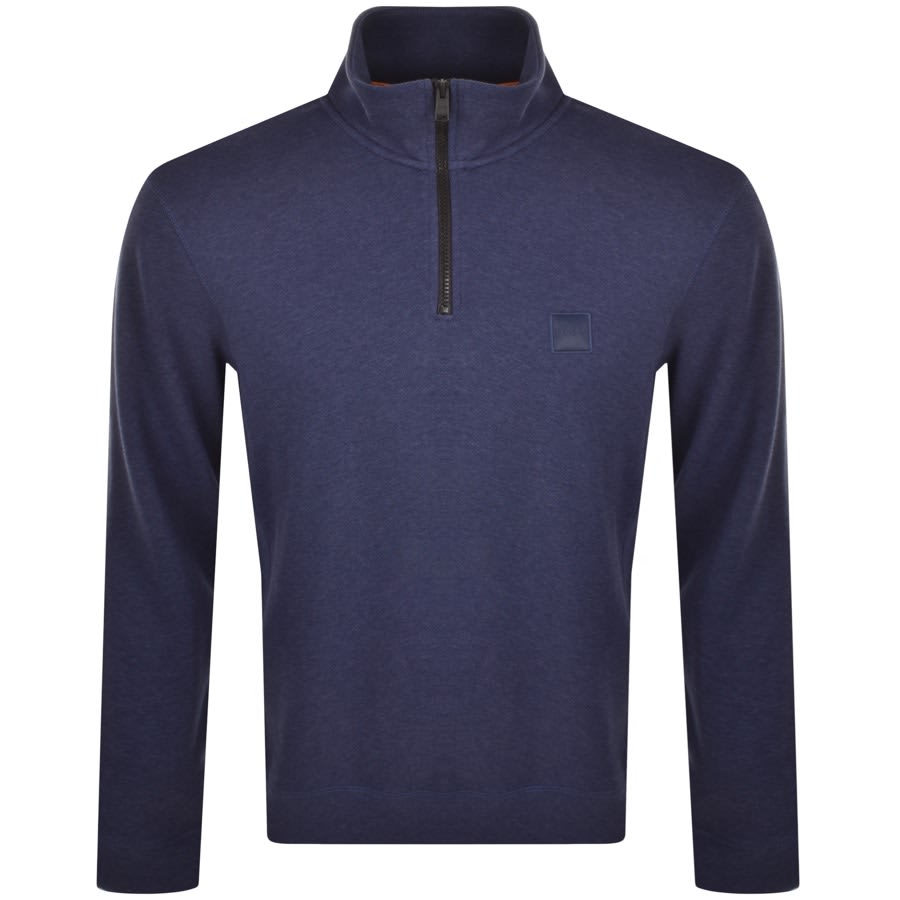 BOSS Zetrust Half Zip Sweatshirt Navy | Mainline Menswear