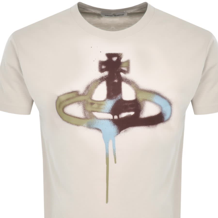 Vivienne Westwood Spray Orb Logo T Shirt Beige | Mainline Menswear