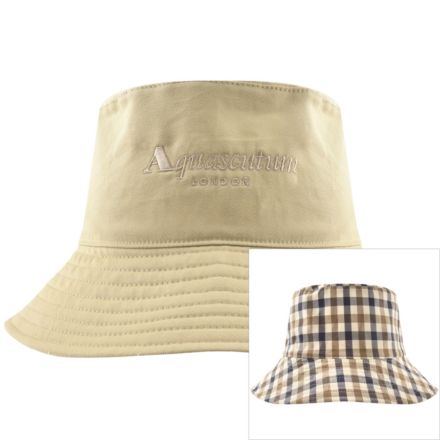 Aquascutum Reversible Bucket Hat Beige | Mainline Menswear
