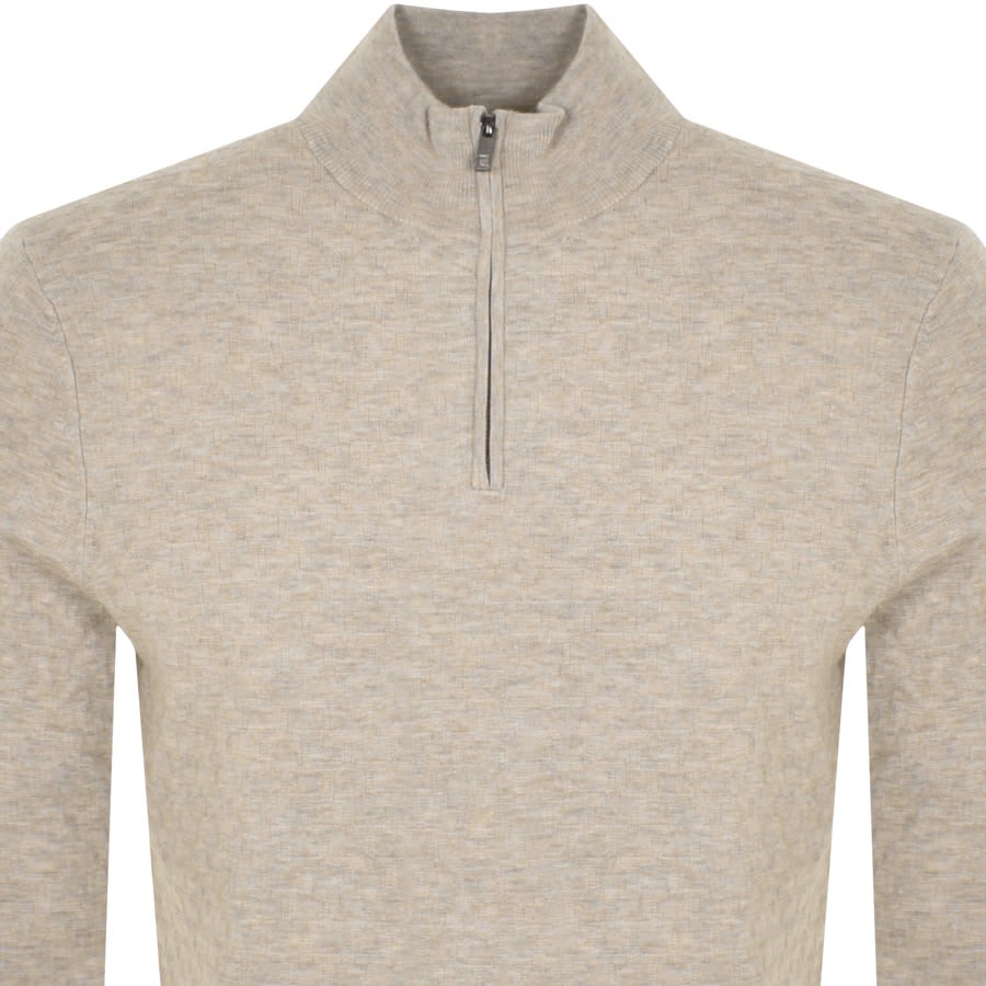 Beige half zip jumper discount