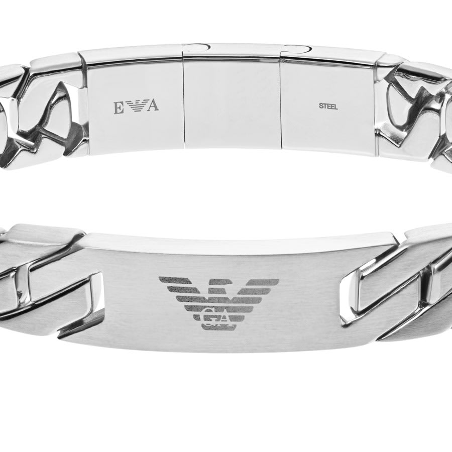 Emporio Armani Steel Cuff Bracelet Silver | Mainline Menswear Denmark
