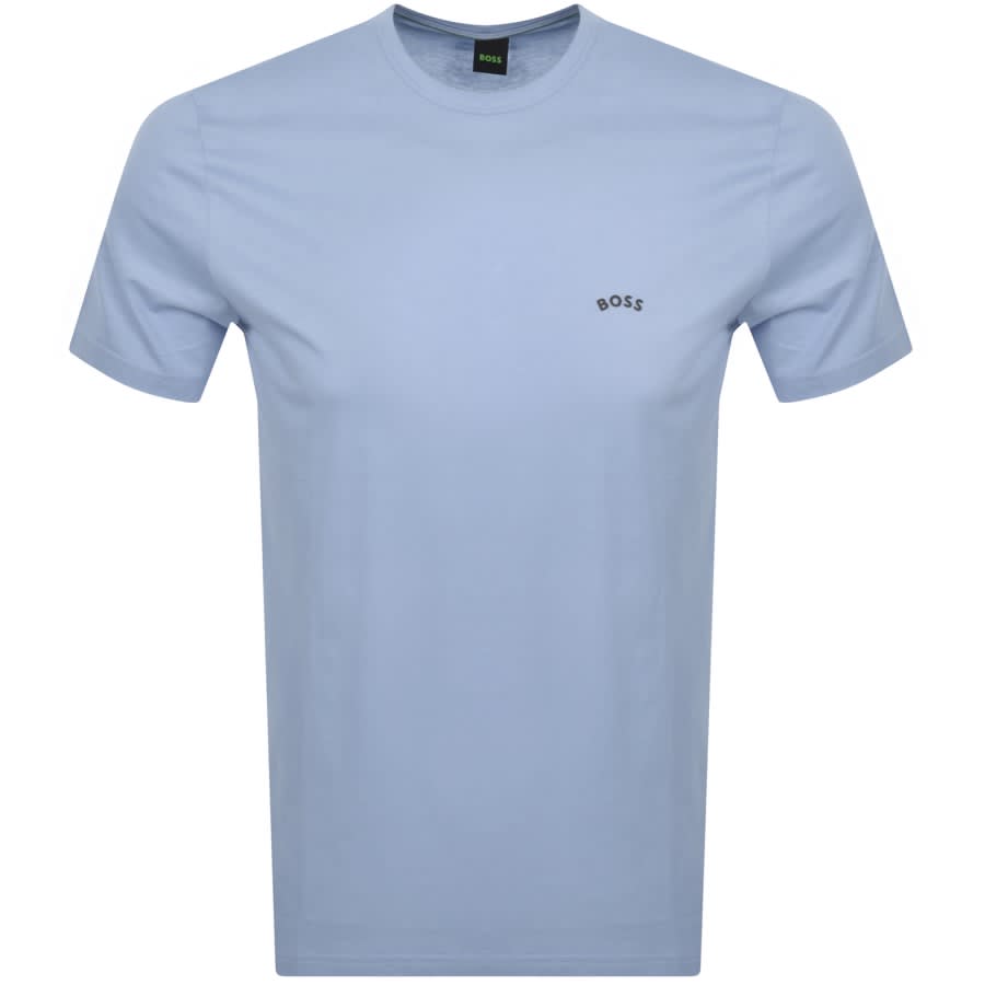 BOSS Tee Curved T Shirt Blue | Mainline Menswear